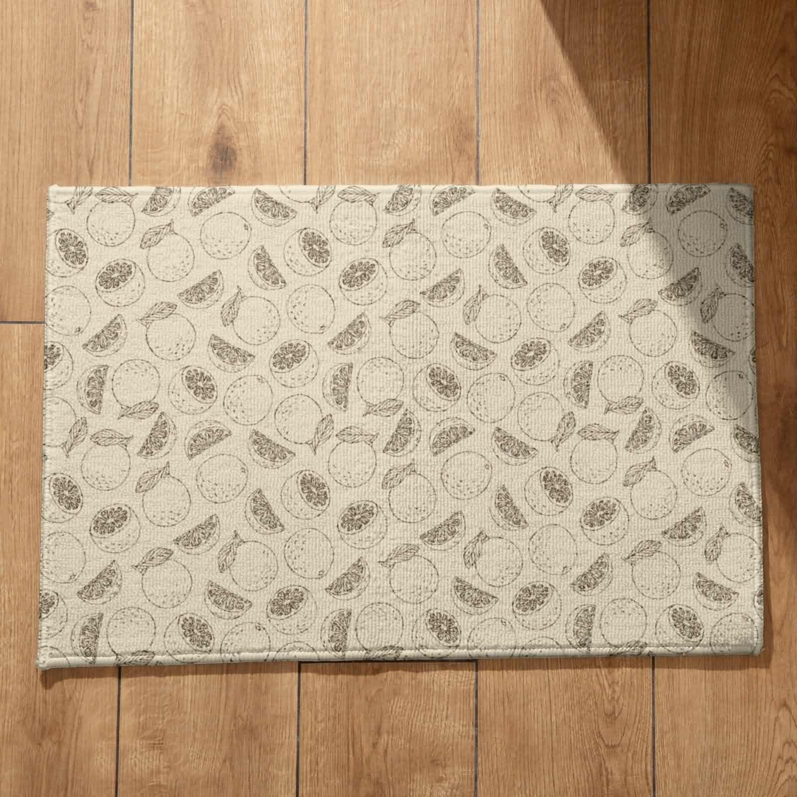 Alfombrilla antideslizante pequeña limón 50x80cm de textura suave para baño y salón