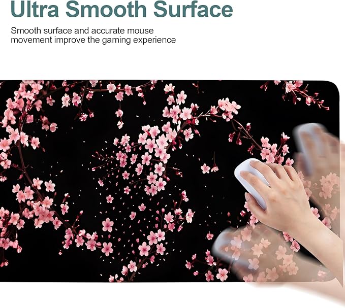 Alfombrilla Cherry Blossom XL 80x30 cm Negra Rosa miniatura 5