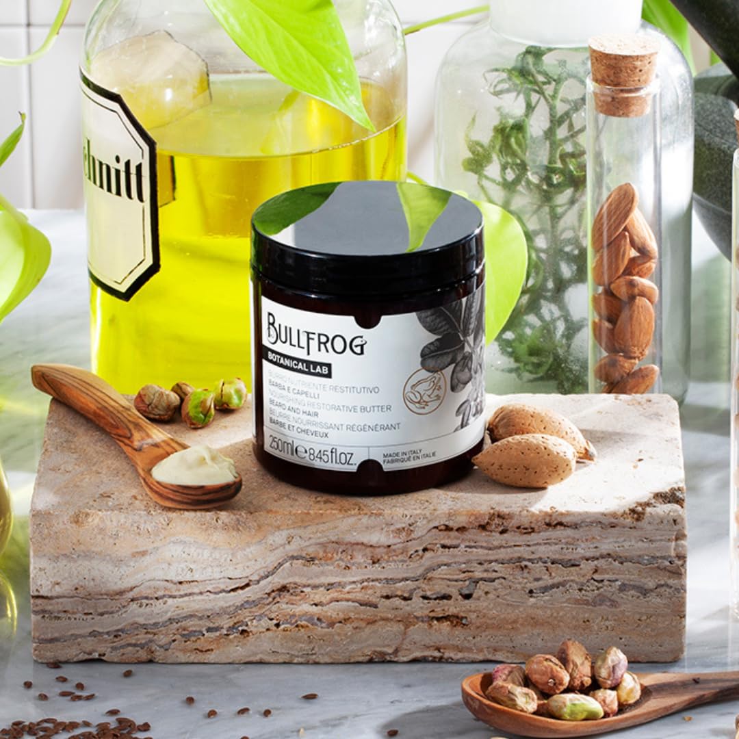 Bullfrog | Herren Haircare- & Styling-Set | Nährendes regenerierendes Shampoo, Nährende regenerierende Butter, Matte Haarwachs mit starkem Halt | Reinigt und pflegt, Definiert mit starkem Halt