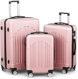 Luggage Sets 3 Piece, ABS Hardside Suitcase Set with Double Spinner Wheels & TSA Lock for Travel Business, 3-Piece Set (20/24/28), Light Pink Luggage Sets 3 Piece, ABS Hardside Suitcase Set with Double Spinner Wheels & TSA Lock for Travel Business, 3-Piece Set (20/24/28), Light Pink
