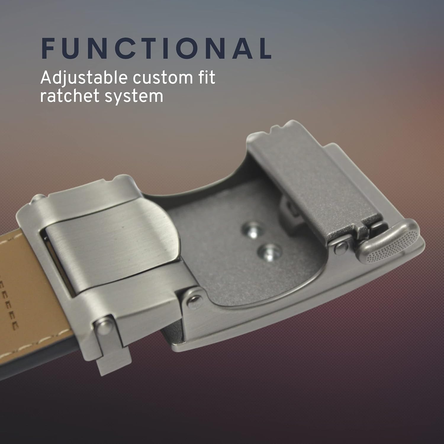 Marwin Sports Carbon Perfect Fit Ratchet Customizable Dress Casual Genuine Leather Belt with Gunmetal Chrome Embossed Buckle