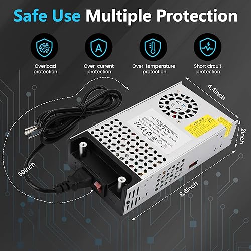 Miniatura 5 de Convertidor de 110 V CA a 12 V CC, 12 V 50 A 600 W Adaptador de transformador SMPS Convertidor de CA a CC Fuente de alimentación Max 50A 600W para