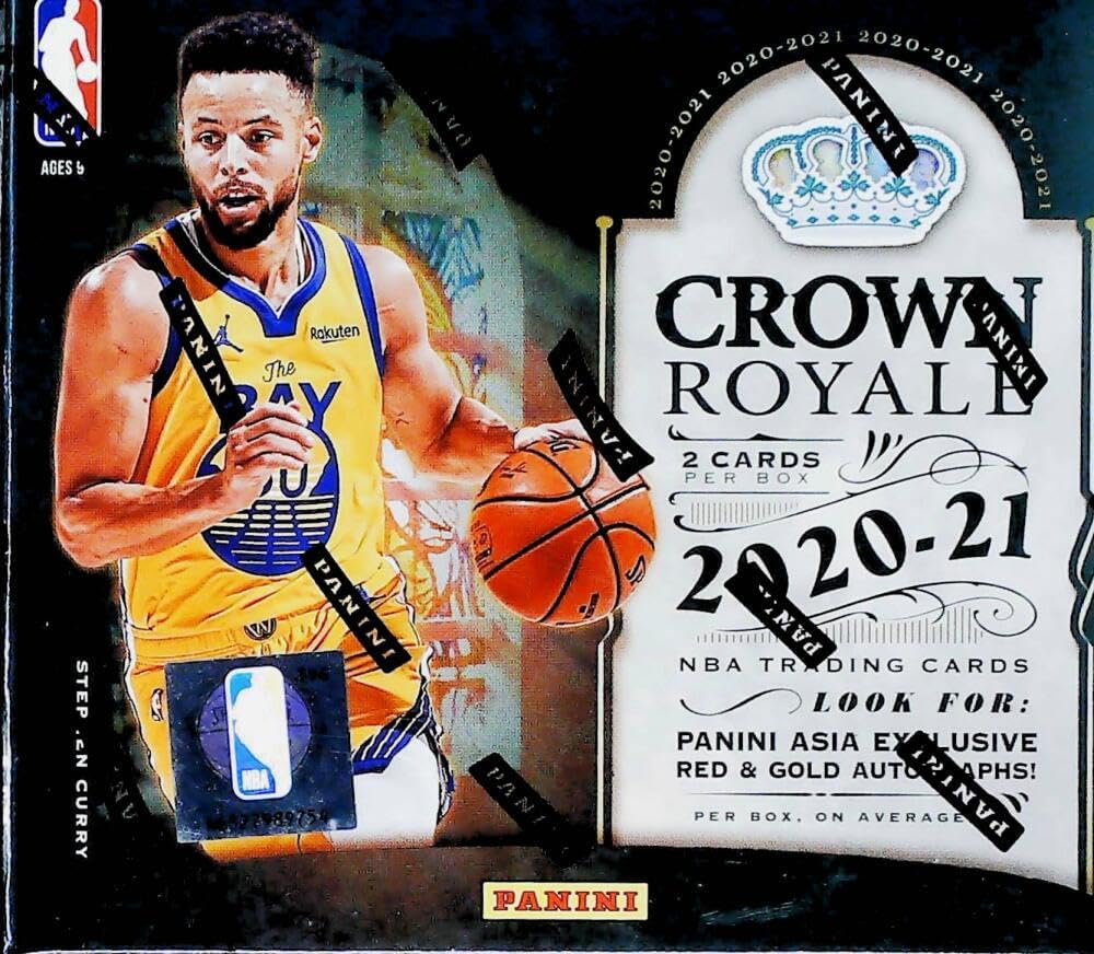 2020-21 NBA Crown Royale Basketball Factory Sealed Asia TMALL Box. 2 Cards Per Box. See Scans for details. Look for possible autographs from the Top Rookies and Stars. Produced by Panini.