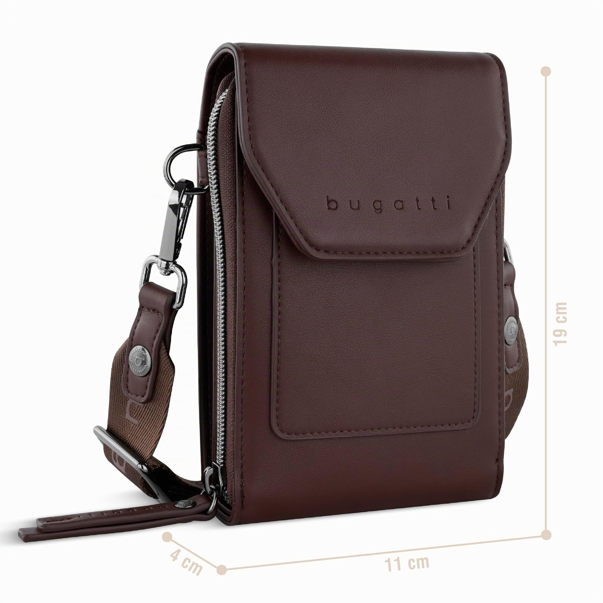 bugatti Almata Mobile Purse Bag Brown