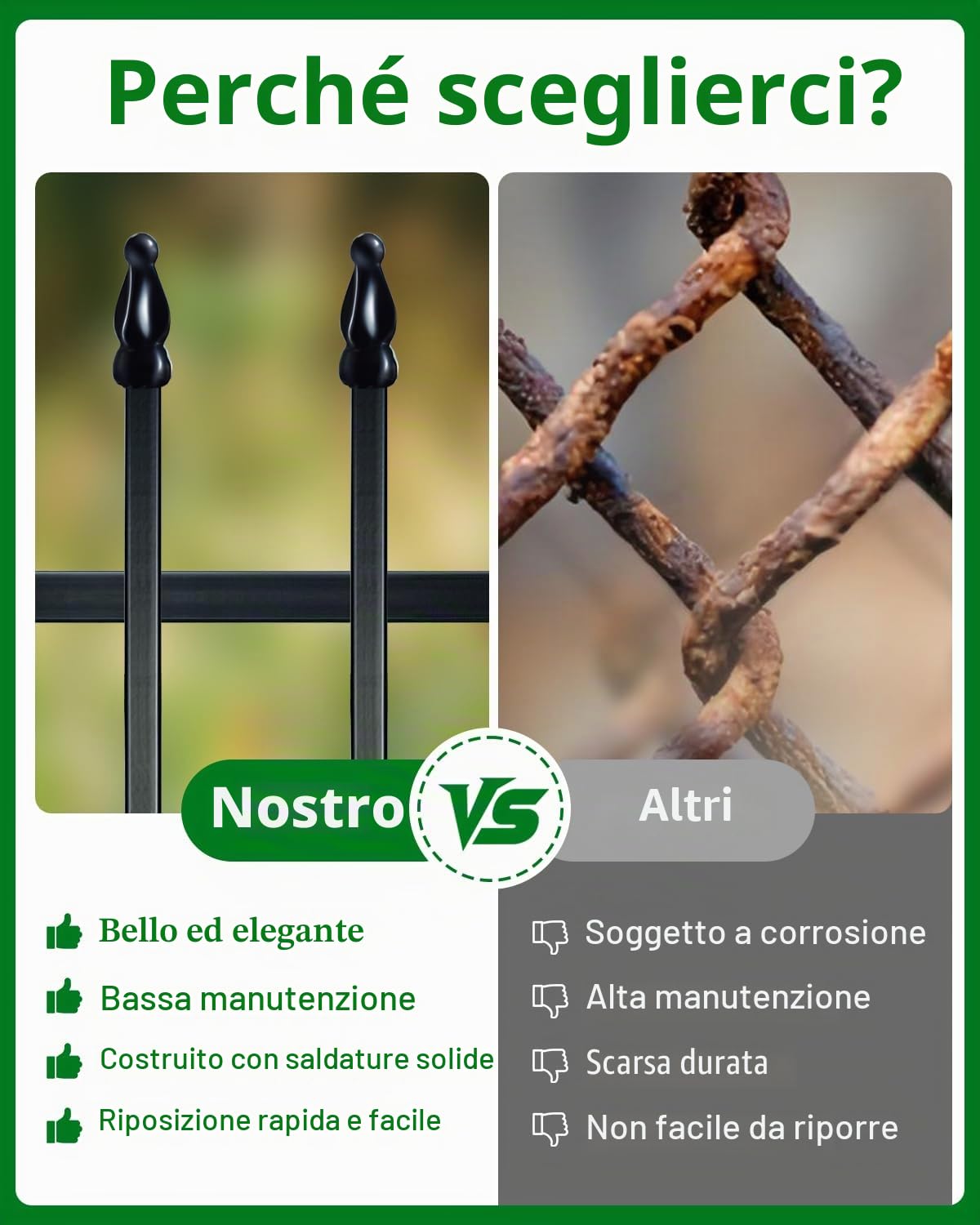 ARIFARO Recinzione Decorativa da Giardino in Metallo, 71cm di Altezza x 56cm di Larghezza, Confezione da 5, Barriera per Animali Domestici, Recinzione da Giardino per Esterni, Patio, Prato, Cortile