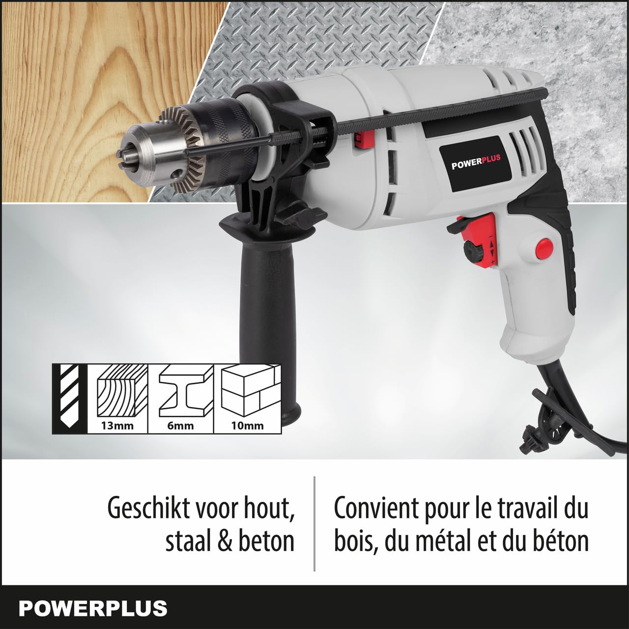 POWER plus POWC10100 wiertarka udarowa, 1 V, żółta/czarna