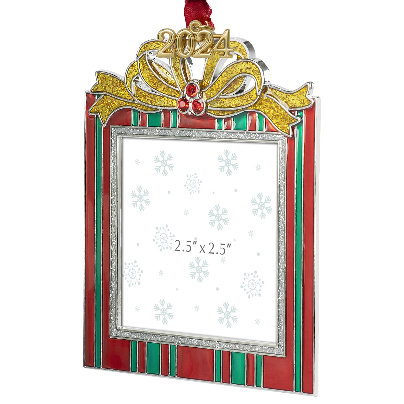 GUOER Christmas Tree Ornament Picture Frame Holiday Keepsake Gift Home Decor Christmas Decorations Xmas Gifts Pendant with 2.5