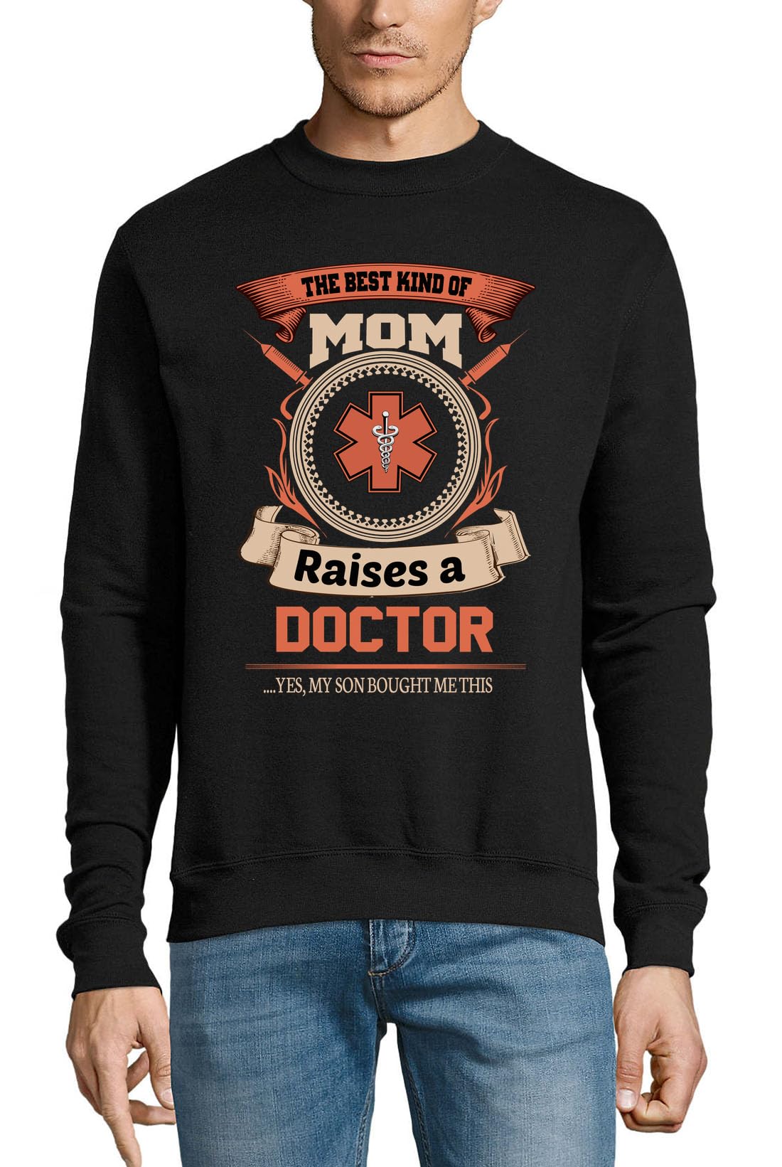 The Best Kind Of Mom Raises A Doctor Yes My Son Bought Be This Maglione di Cotone Felpa Pullover Maglione Nero