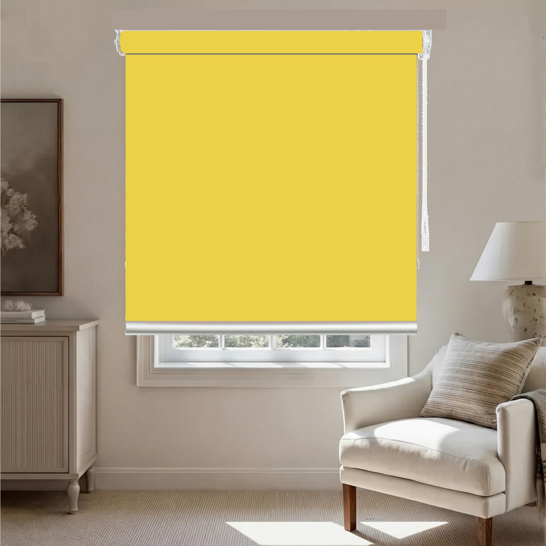 Rolety Termiczne Zaciemniające 80 x 125 cm Izolowana Ochrona UV Rolety Dzień I Noc W Różnych Kolorach I Rozmiarach, Żółty