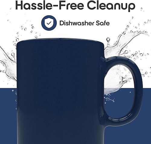 Miniatura 6 de Omniware Teaz Cafe - Juego de 4 tazas de café clásicas de 11 onzas, tazas de café de gres vintage, nostálgico inspirado en los años 50, estética