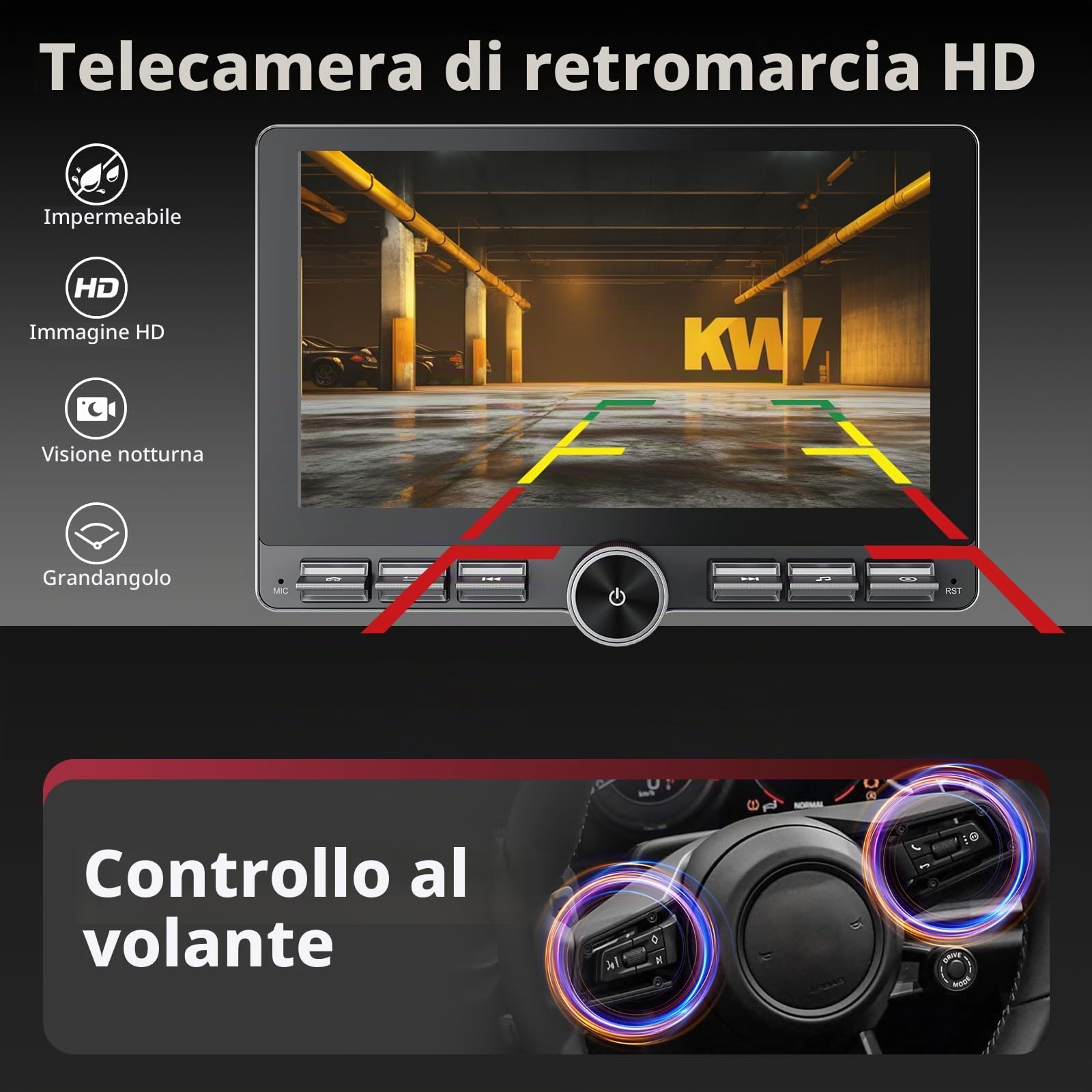 Haudio DAB Autoradio 1 DIN Bluetooth con CarPlay wireless & Android Auto,con schermo 10 pollici Touchscreen Lettore, FM/AM Radio,Telecamera di backup,Bluetooth 5.0,AUX