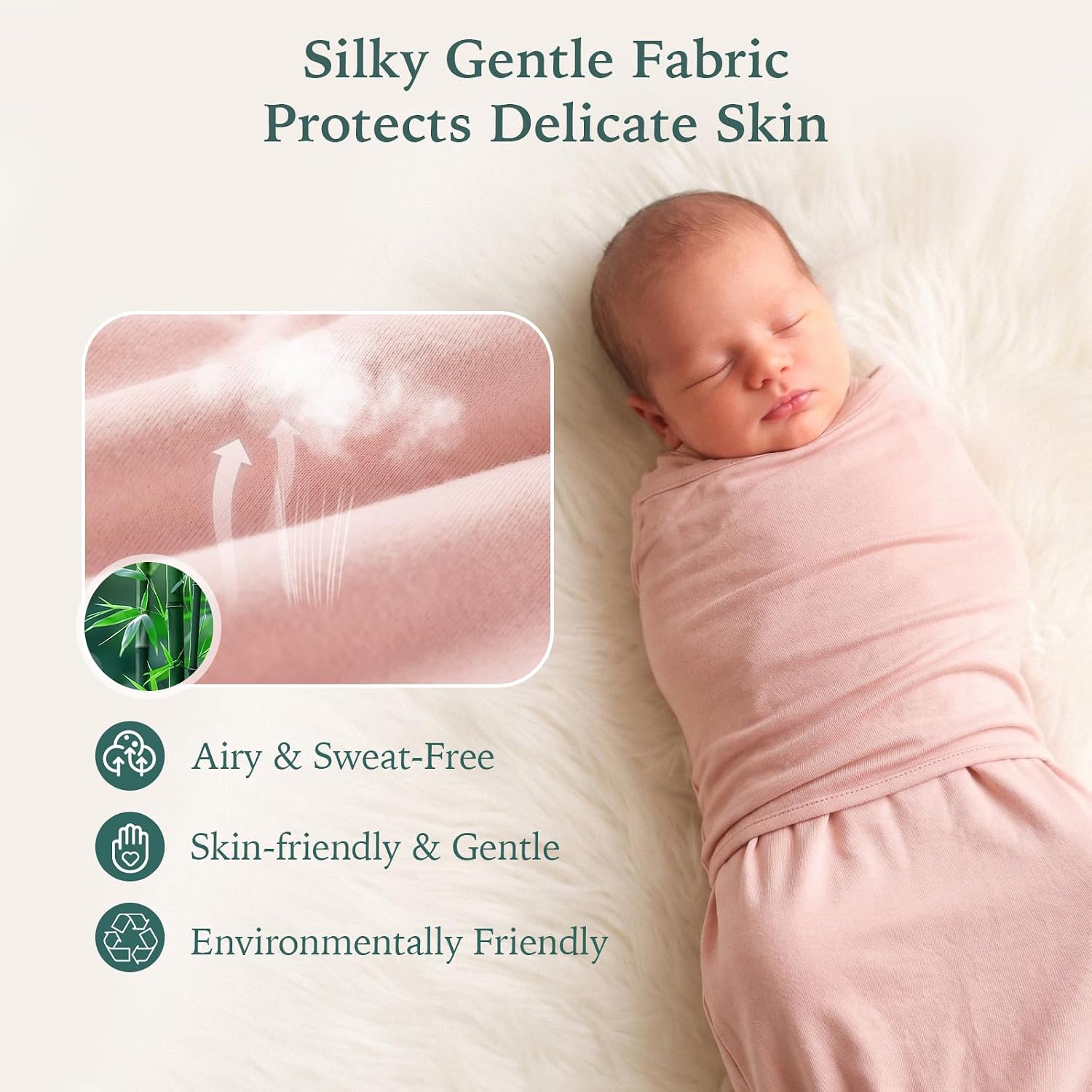 BubblePanda Swaddles for Newborns Rayon Made from Bamboo Sleep Sack 2 Way Zipper Baby Swaddle Silent Velcro Swaddles