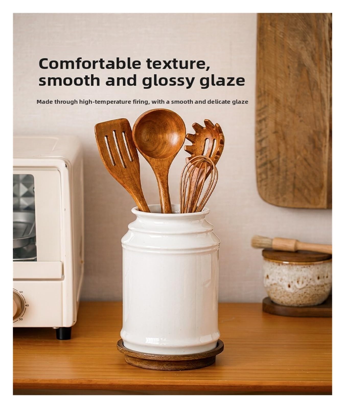 Porte Ustensiles Moderna scatola porta bacchette in ceramica for casalinga | Secchio for gabbia a tubo for utensili da cucina for la casa(Tall white)