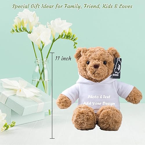 Miniatura 4 de Oso de peluche personalizado, juguetes de peluche con texto personalizado + imagen como regalo personalizado para novianovio en el día de San