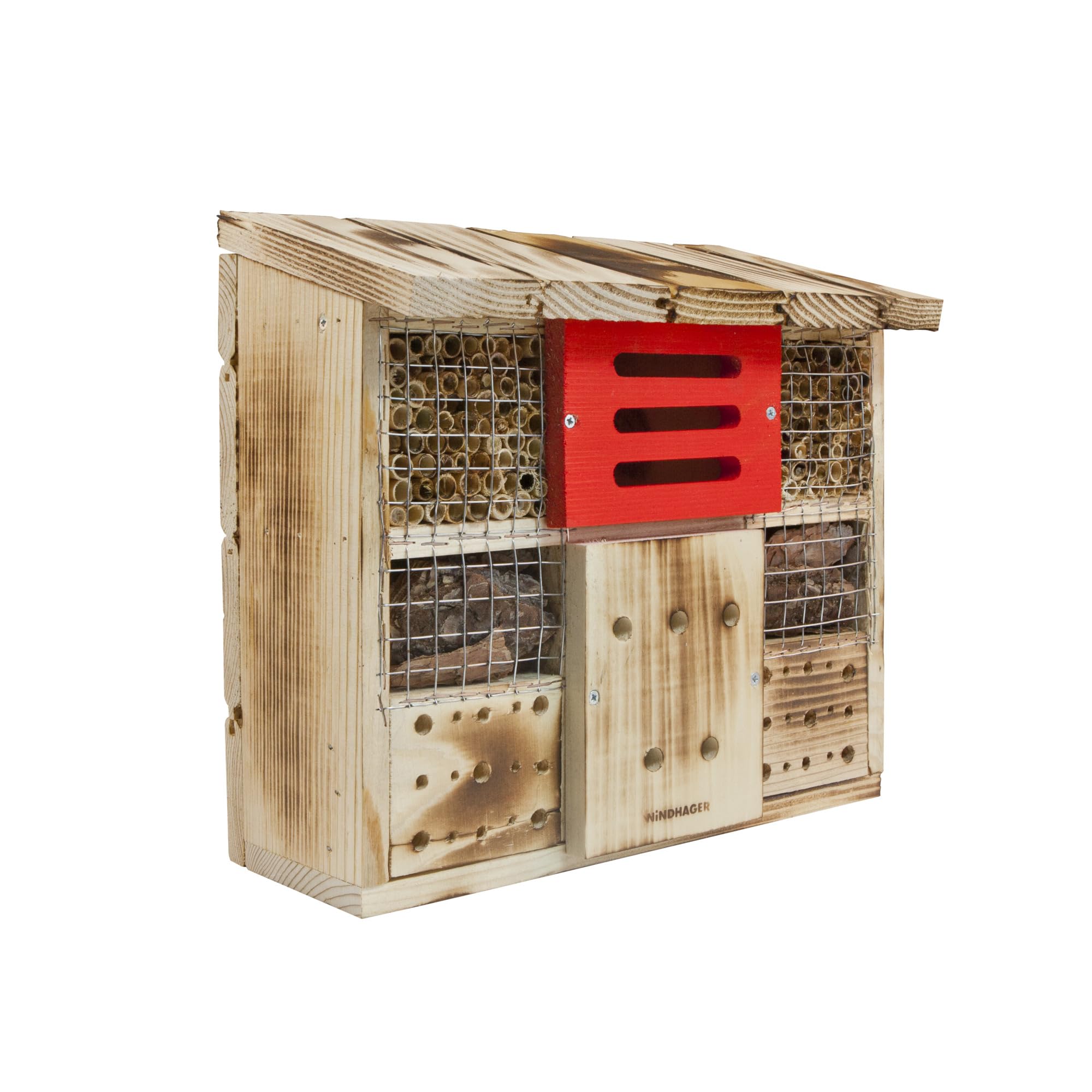 Windhager Insektenhotel ZUR LINDE, Insektenhaus Nistplatz Brutplatz, Schutz für viele Insekten, 13,5 x 30 x 27 cm