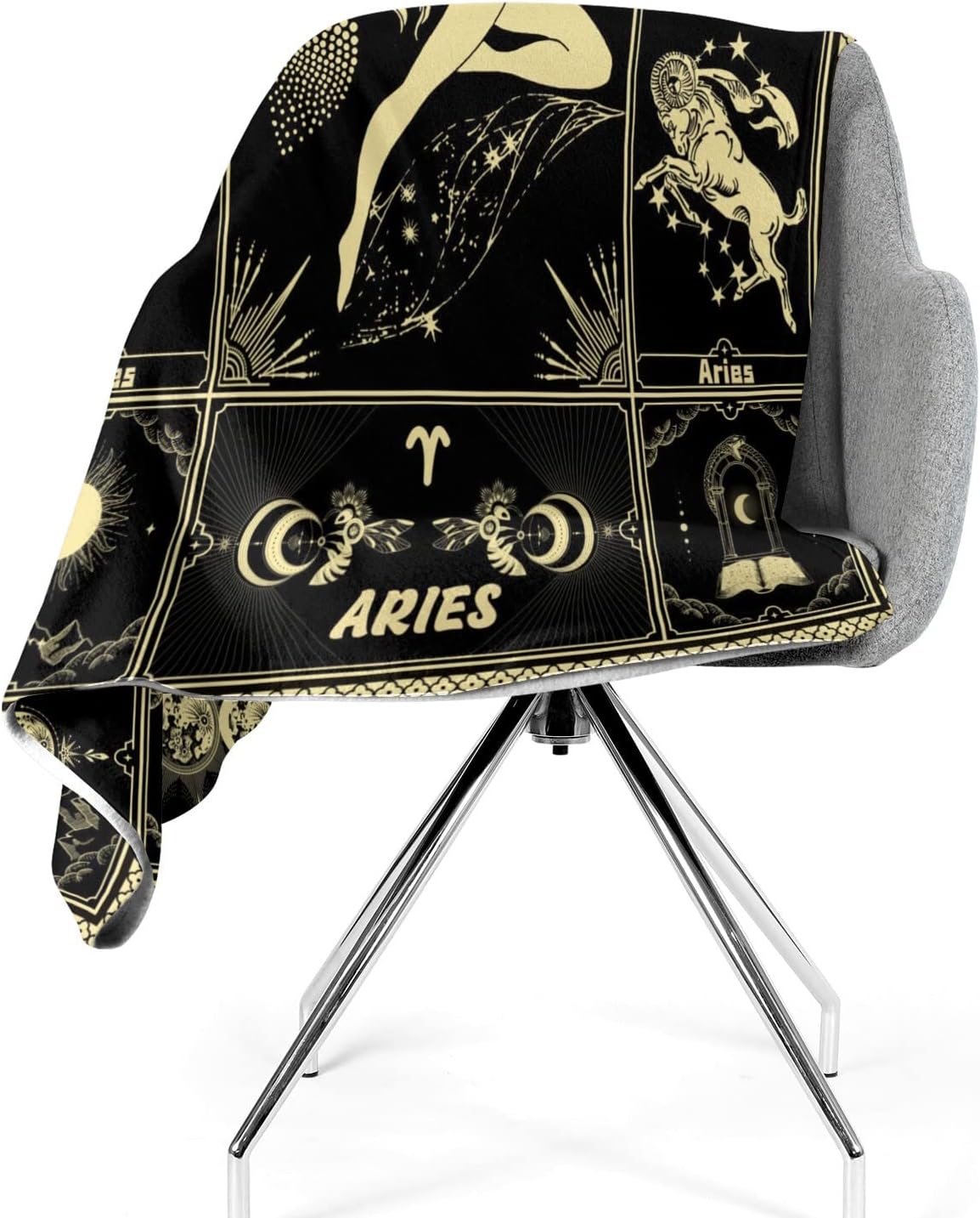 Aries Blanket 12 Horoscope Astrology Bed Blankets Soft Cozy Personalized Flannel Throw Blankets 50"X40" - Image 7