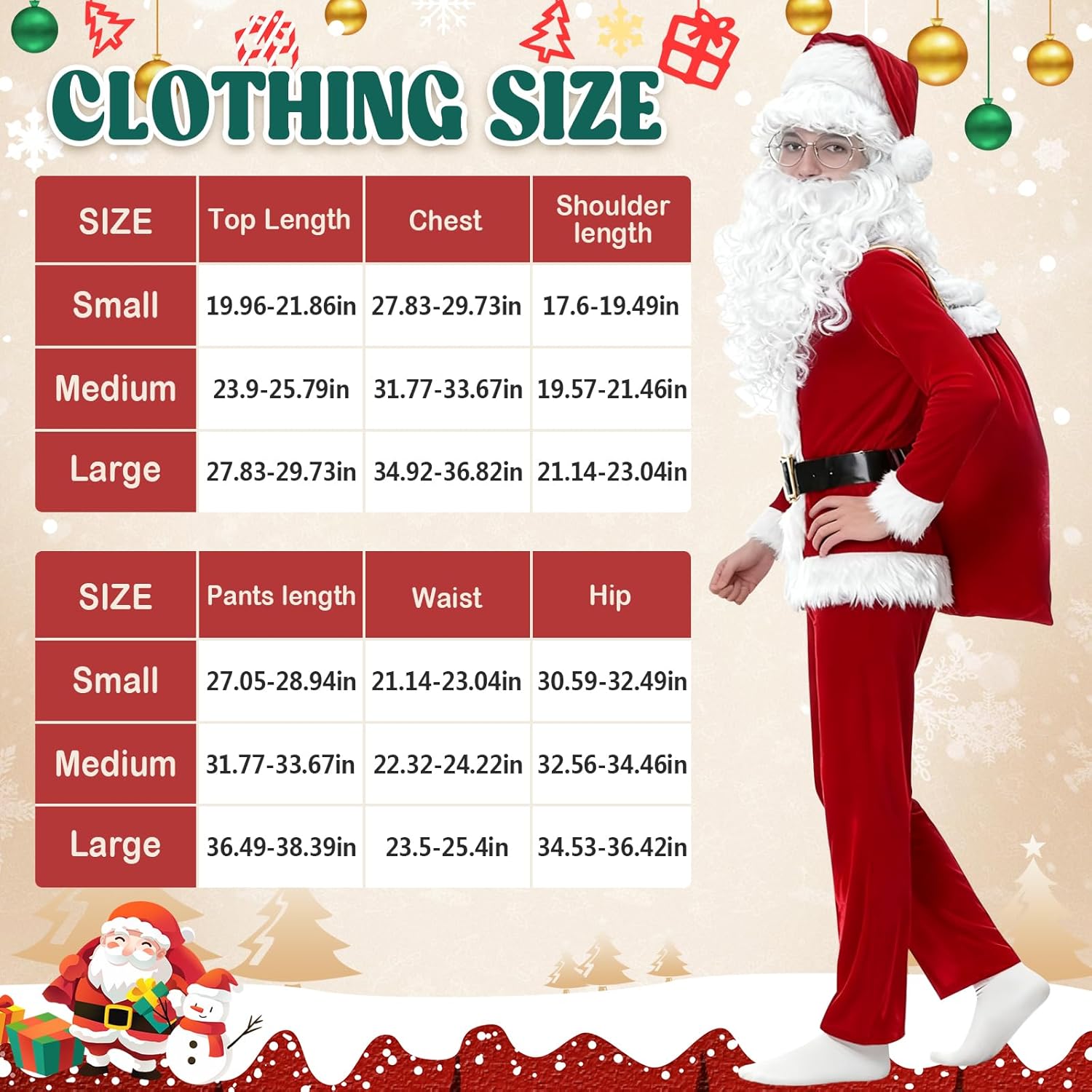 9PCS Santa Claus Costume for Kids: 5-12 Years Velvet Christmas Suit Set with Accessories for Holiday Party Cosplay - Image 5