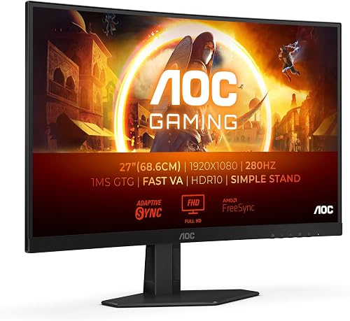 AOC Gaming C27G4ZXED - 27 inch FHD curved monitor, 280 Hz, 1ms, HDR10, FreeSync Premium (1920x1080, HDMI, DisplayPort) black/gray - 1