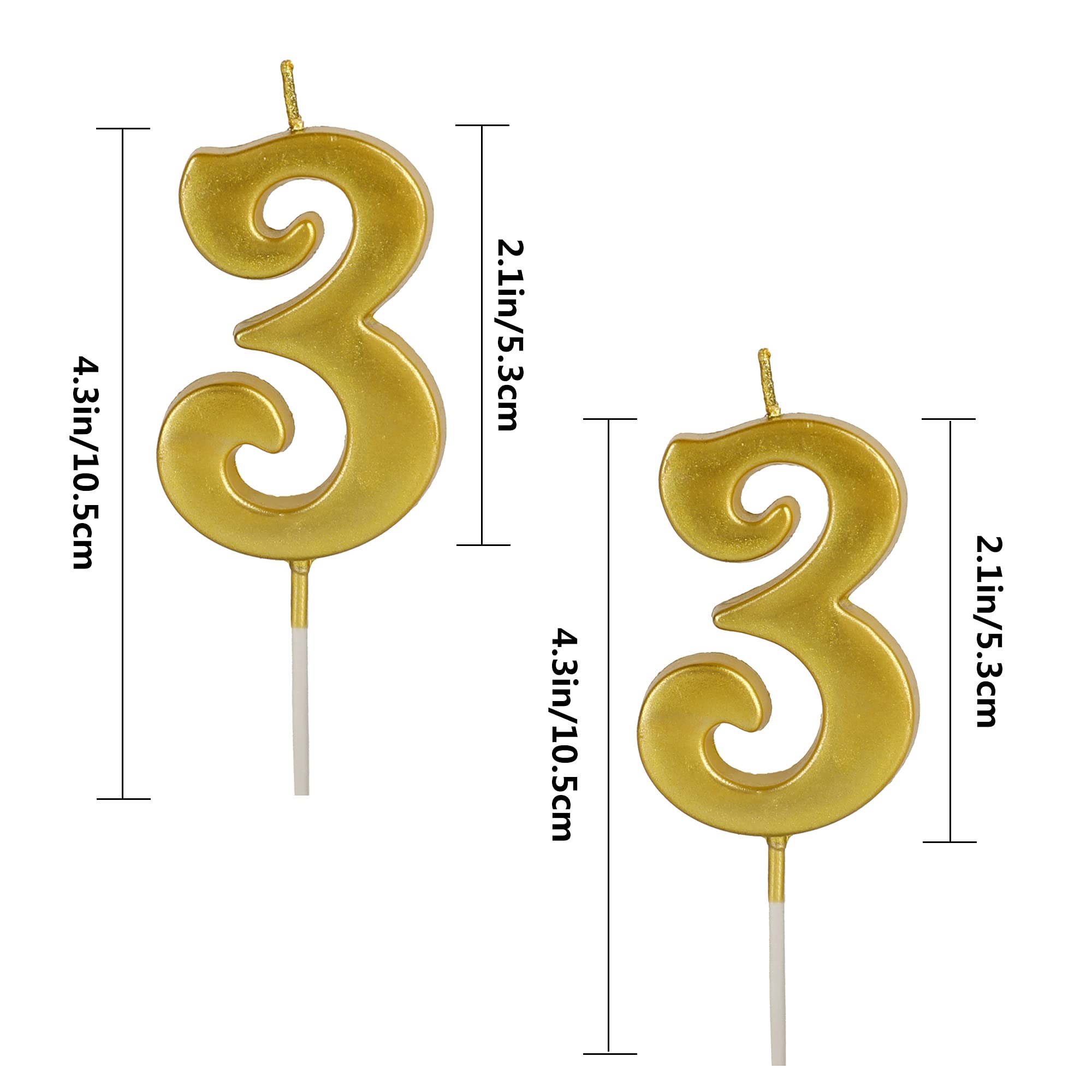 Velas de cumpleaños con número 33 de oro para decoración de tartas, número 33 y 3 con purpurina, decoración de fiesta de aniversario para niños, mujeres o hombres