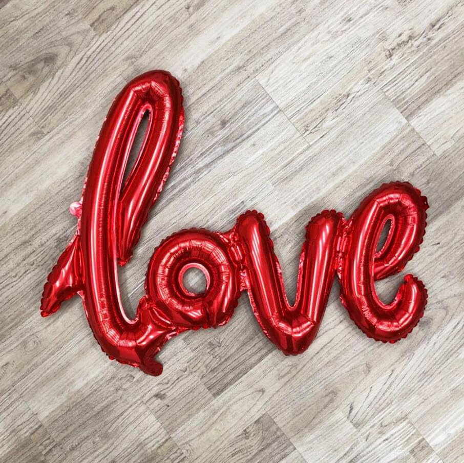 Miniatura 2 de 2 globos de papel de aluminio de Mylar con letras de papel de aluminio, material reutilizable para el día de San Valentín, boda, despedida de