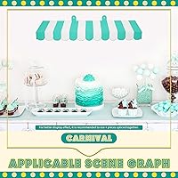 Vista 5 de Boao Paquete de 4 Decoraciones de Toldo de Circo Toldo de Cartón con Rayas 3D Decoración de Pared de Carnaval Recuerdos de Fiesta de Circo