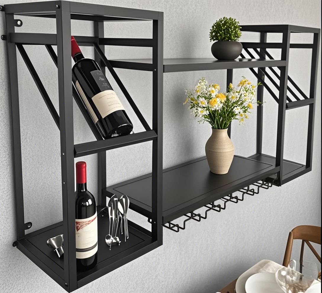 NEYCIL Weinregal, Wandmontage, 2 Etagen, Wand-Weinr Produktbild-Vorschau 12