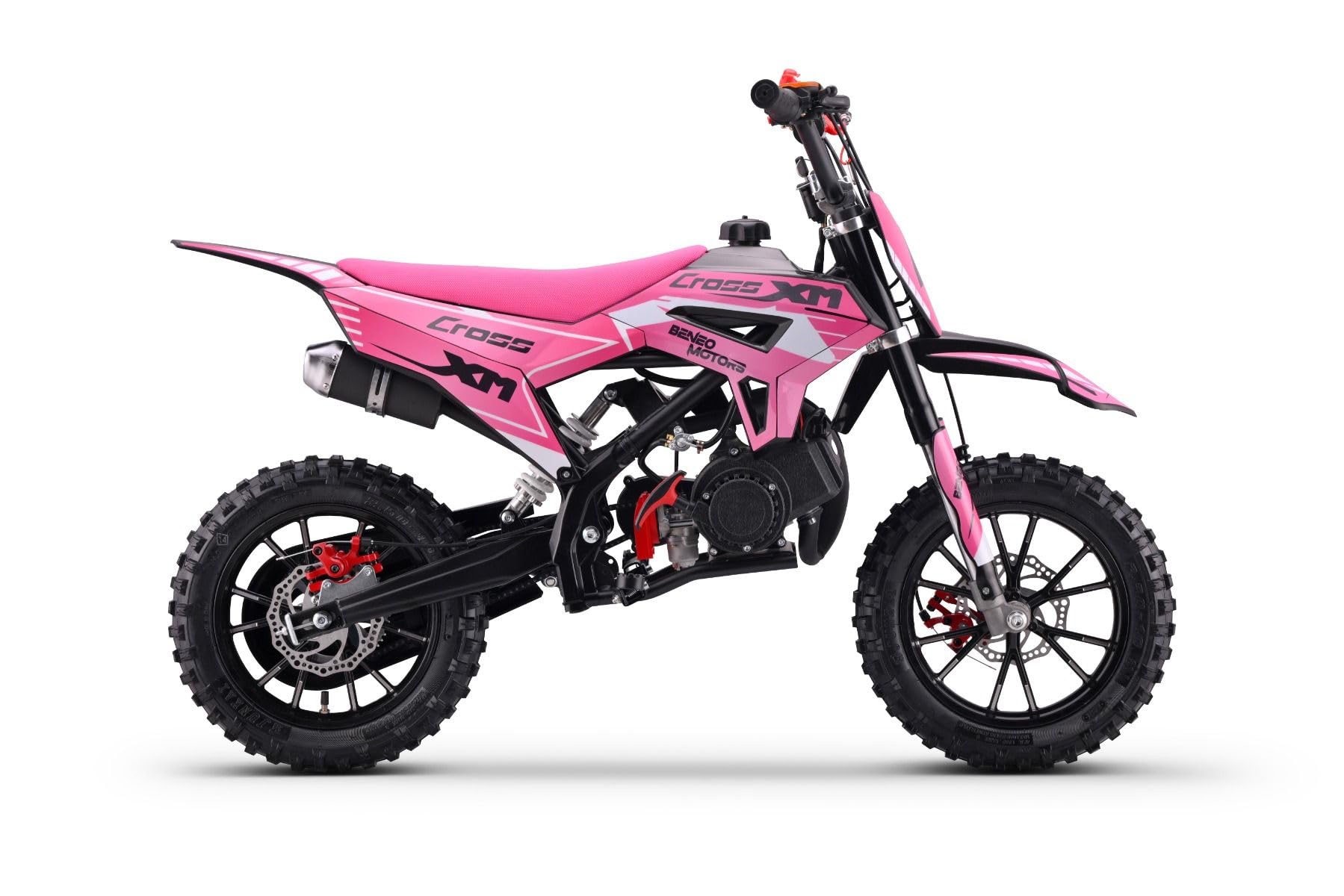 Motocross per giovani piloti Beneo Motors CROSS XM Rosa - 50cc Dirtbike Dirt Bike CrossBike CrossBike DirtBike Borsa 50cc Pitbike PocketBike Motocross Motocross Moto Motorbike