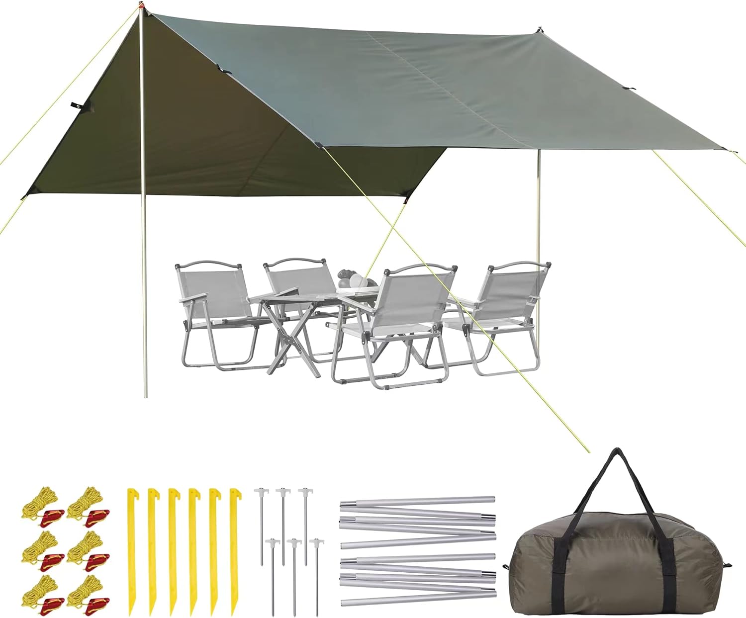 GOCAPTAIN BeachTent Sun Shelter UPF50+ with Ground Pegs and 2 Aluminum Poles