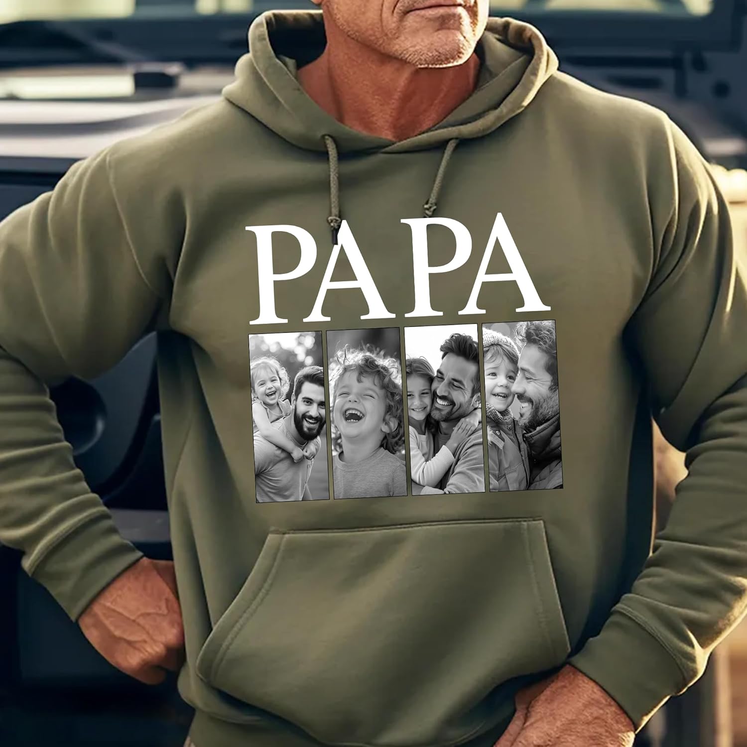 Custom Papa Dad Grandpa Photo T Shirt Personalized Family Father's Day Valentine Birthday Gifts for Dad Grandpa - Image 3