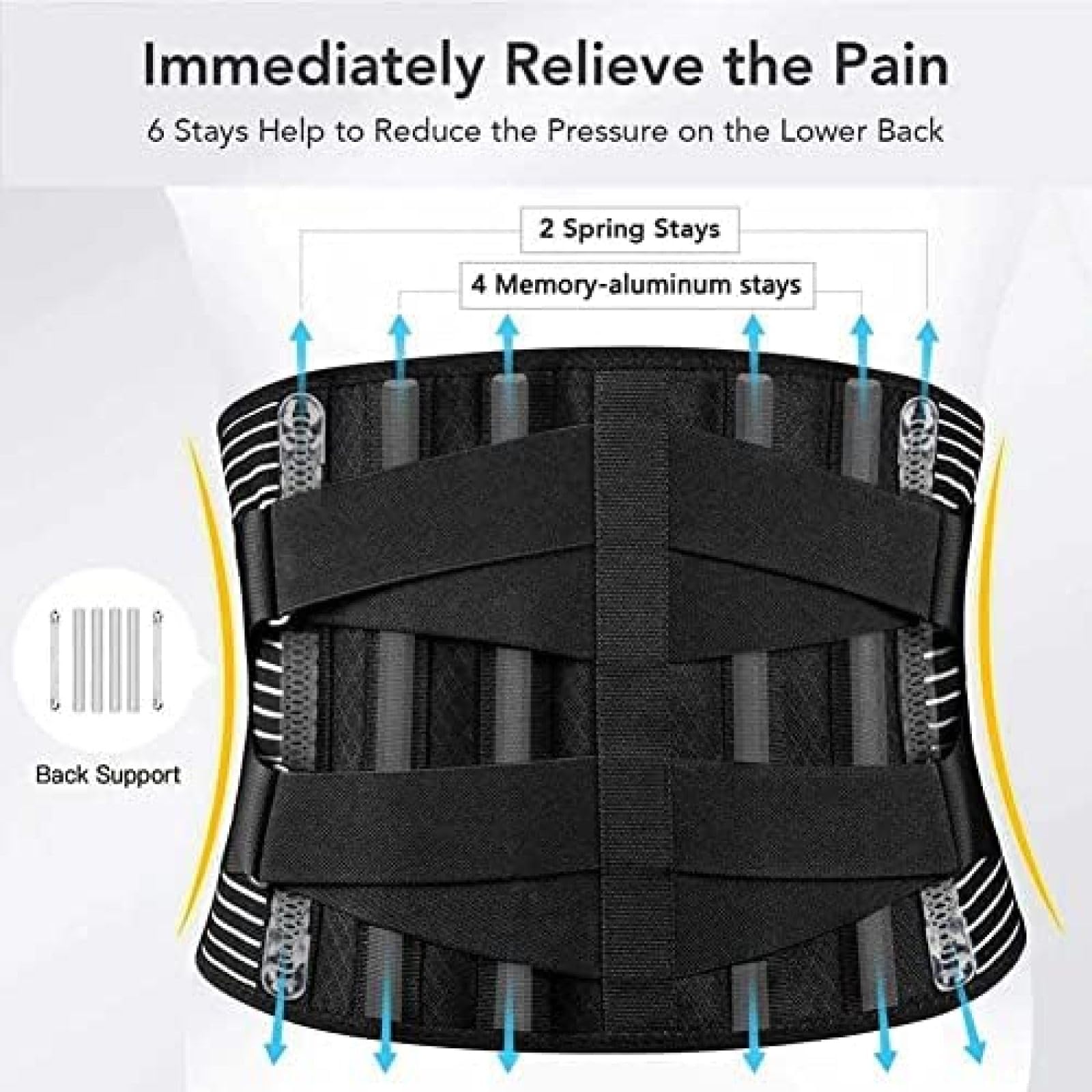 Cinturón De Soporte Para La Espalda Con Soporte De Resorte Para Hombres Y Mujeres, Cinturón Lumbar Inferior Para Mujeres Y Hombres, Prevención De Lesiones Ciática, Hernia De Disco,METRO,Bonny369