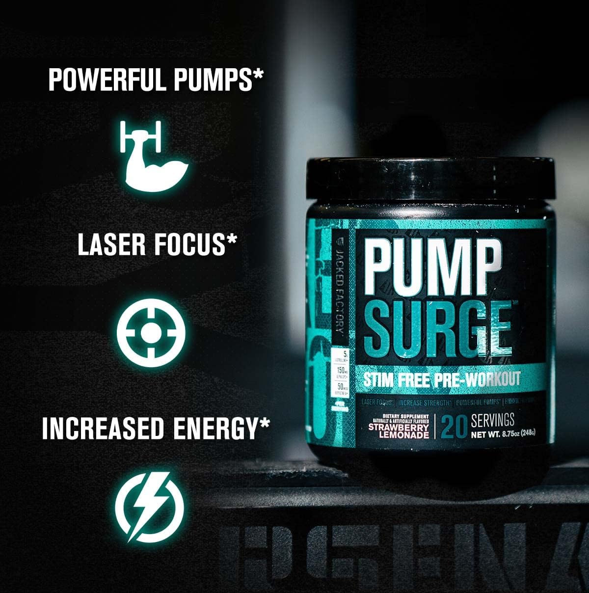 Buy PUMPSURGE Caffeine Free Pump & Nootropic Pre Workout Supplement