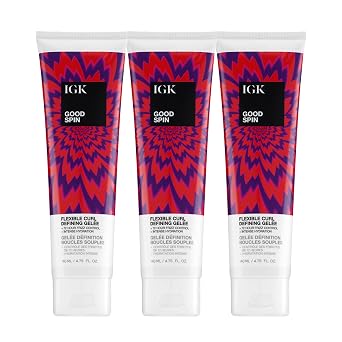 IGK Good Spin Flexible Curl Defining Gelee 3 pack Medium Hold, Frizz Control & High Shine for Curly & Wavy Hair Silicone-Free, Vegan & Color-Safe
