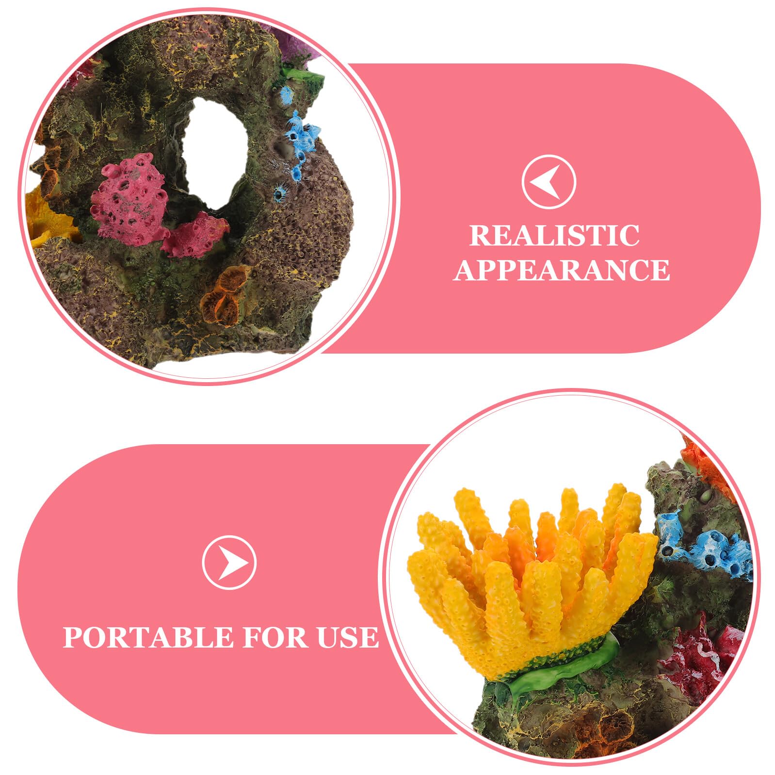 SHINEOFI Decoración de Acuario Coral Artificial Grande Escultura Decorativa de Resina con Refugio y Cueva para Paisaje Acuático Ornamento Simulación Rama de Coral para Tanque de Peces