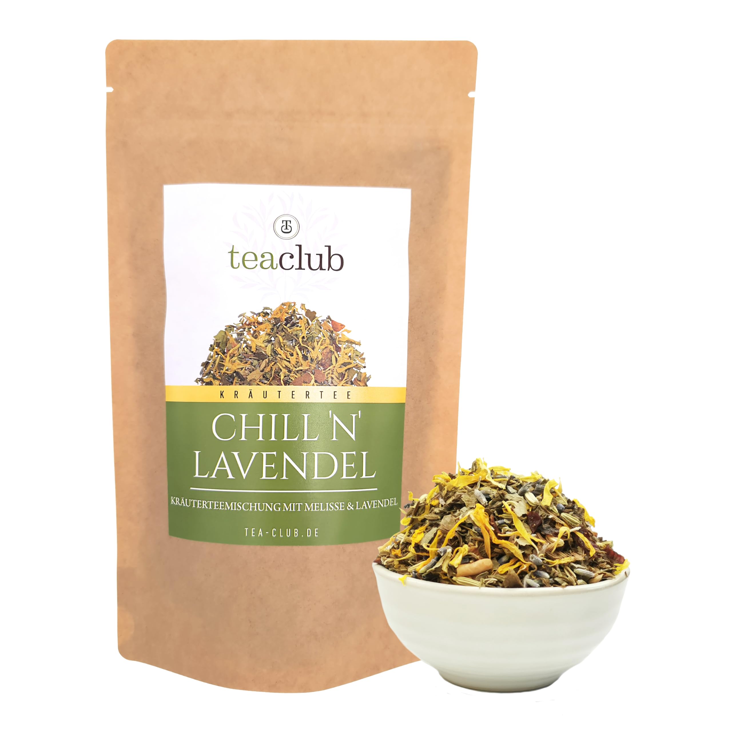 Chill N Lavendel 500g, mezcla de té de lavanda a granel, té de la tarde mezcla de té de hierbas con lavanda hinojo alcaravea anís, TeaClub Herbal Tea