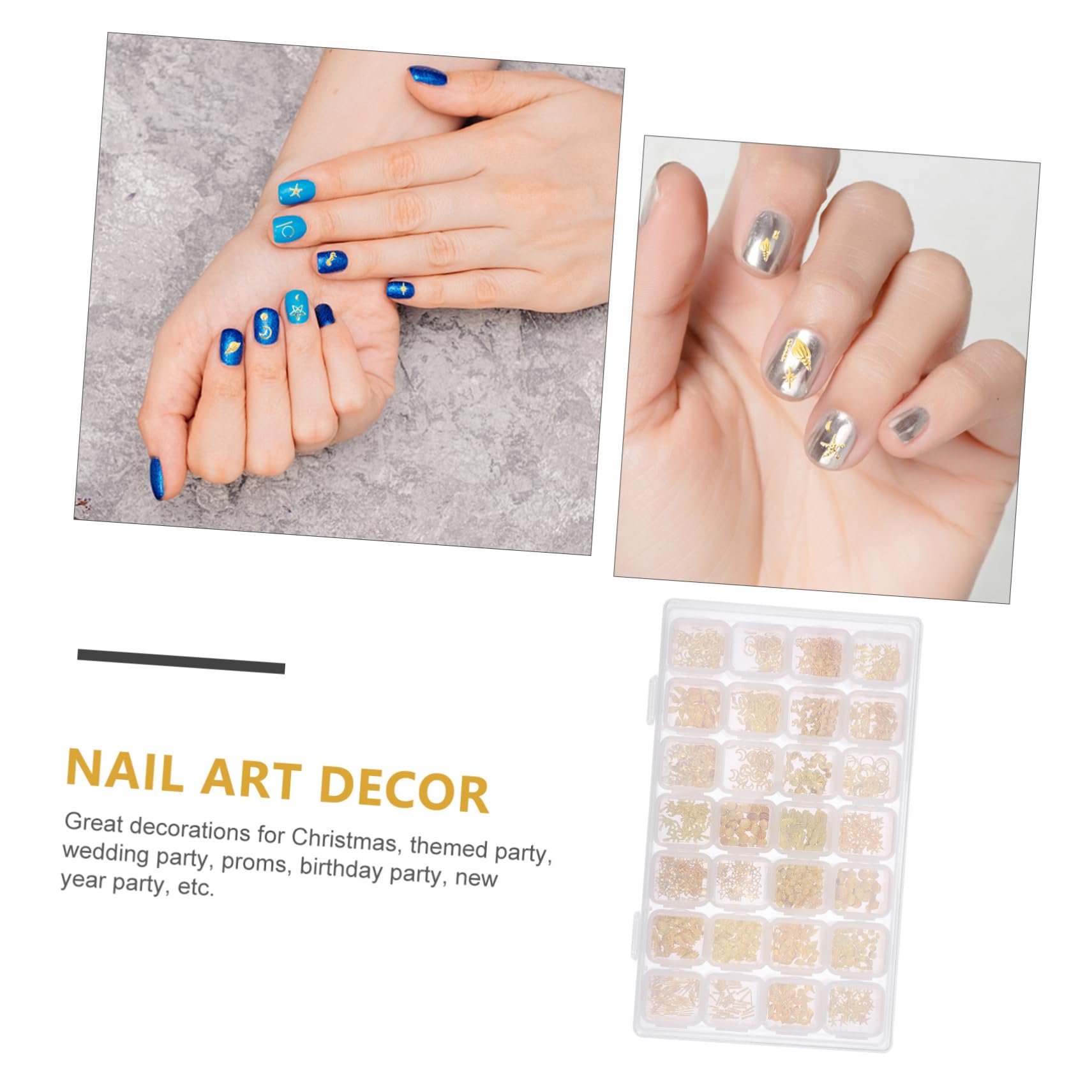 VALICLUD Star Moon Nail Art Stickers Rhinestone Charms for Nails Decorations DIY Manicure Jewelry Set