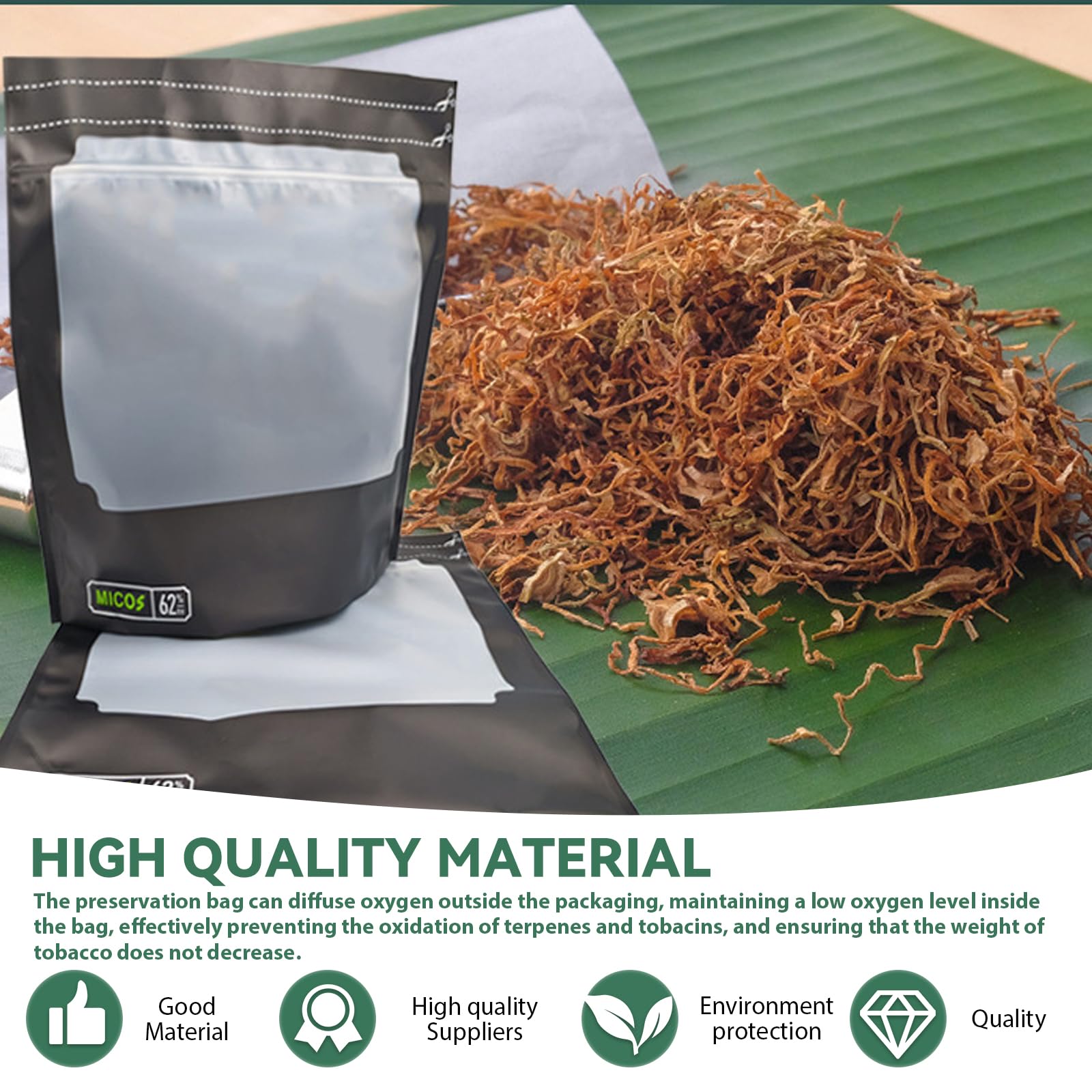 10x Wiederverwendbare Aufbewahrungsbeutel - Humidor Mit Feuchtigkeitskontrolle