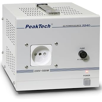 Peak Tech P 2240   Isolation Transformer Meter Ring Core Isolation Transformer Electroplated Separation Class 1 Protection Mobile Use Input Voltage 230 V Output Power 500 W - 160 x 125 x 235 mm.