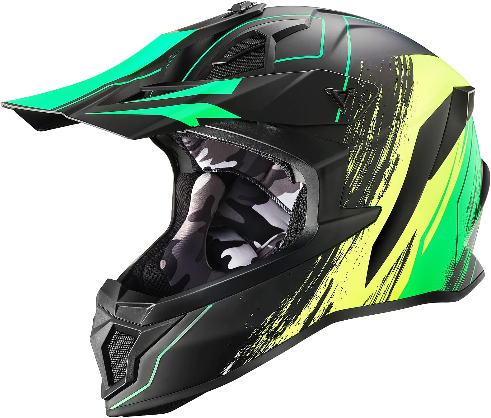 ILM Fiberglass Motocross Dirtbike Helmet Lightweight for Men ATV UTV MTB Offroad Motorcycle Helmets DOT Model-610 (Yellow Green,2XL)
