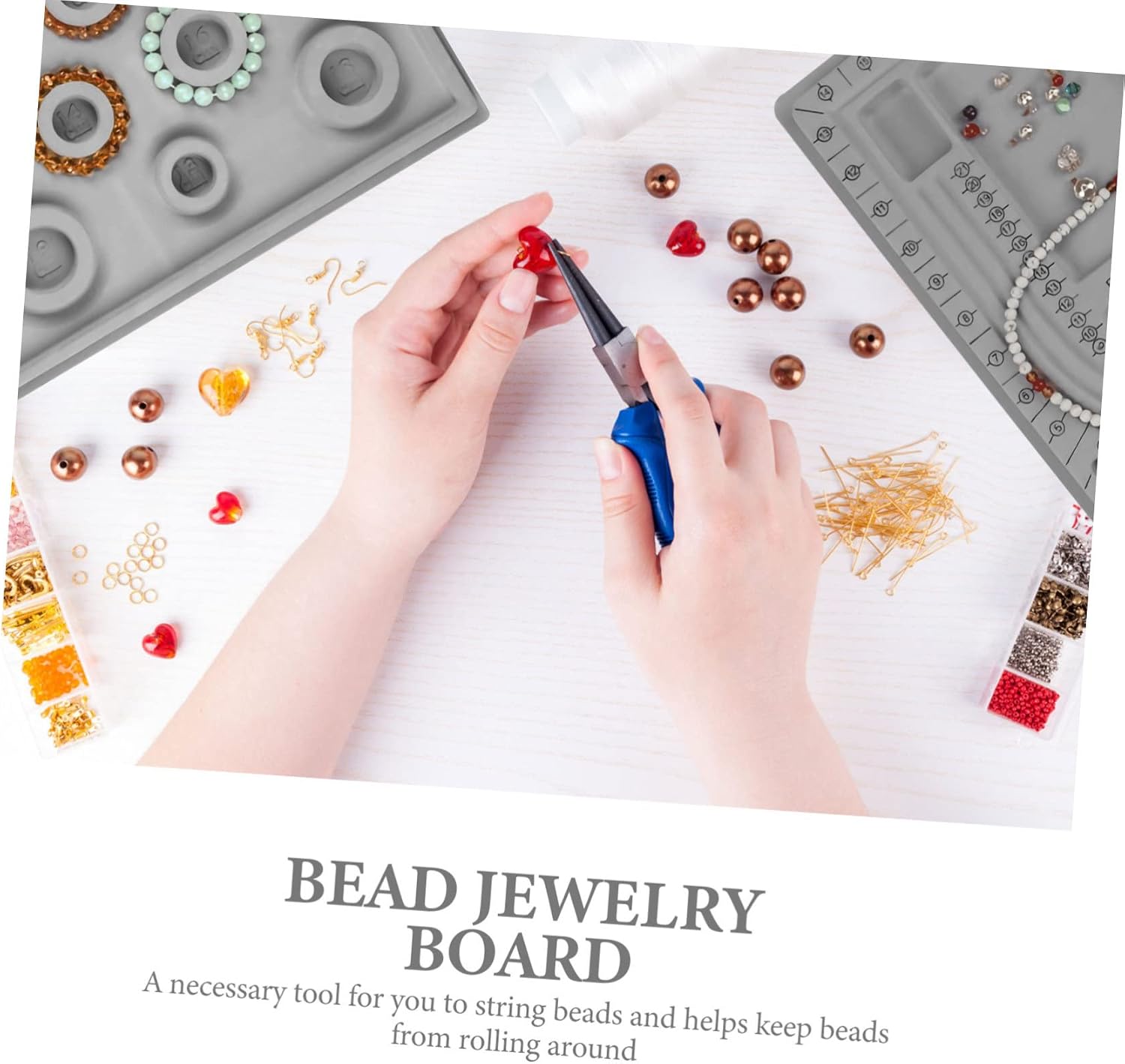 jojofuny 4pcs Bead Board Jewelry Design Trays for Craft Jewelry Beading Tools for Necklaces and Bracelets Convenient Bead Layout Organizer for Women and Girls