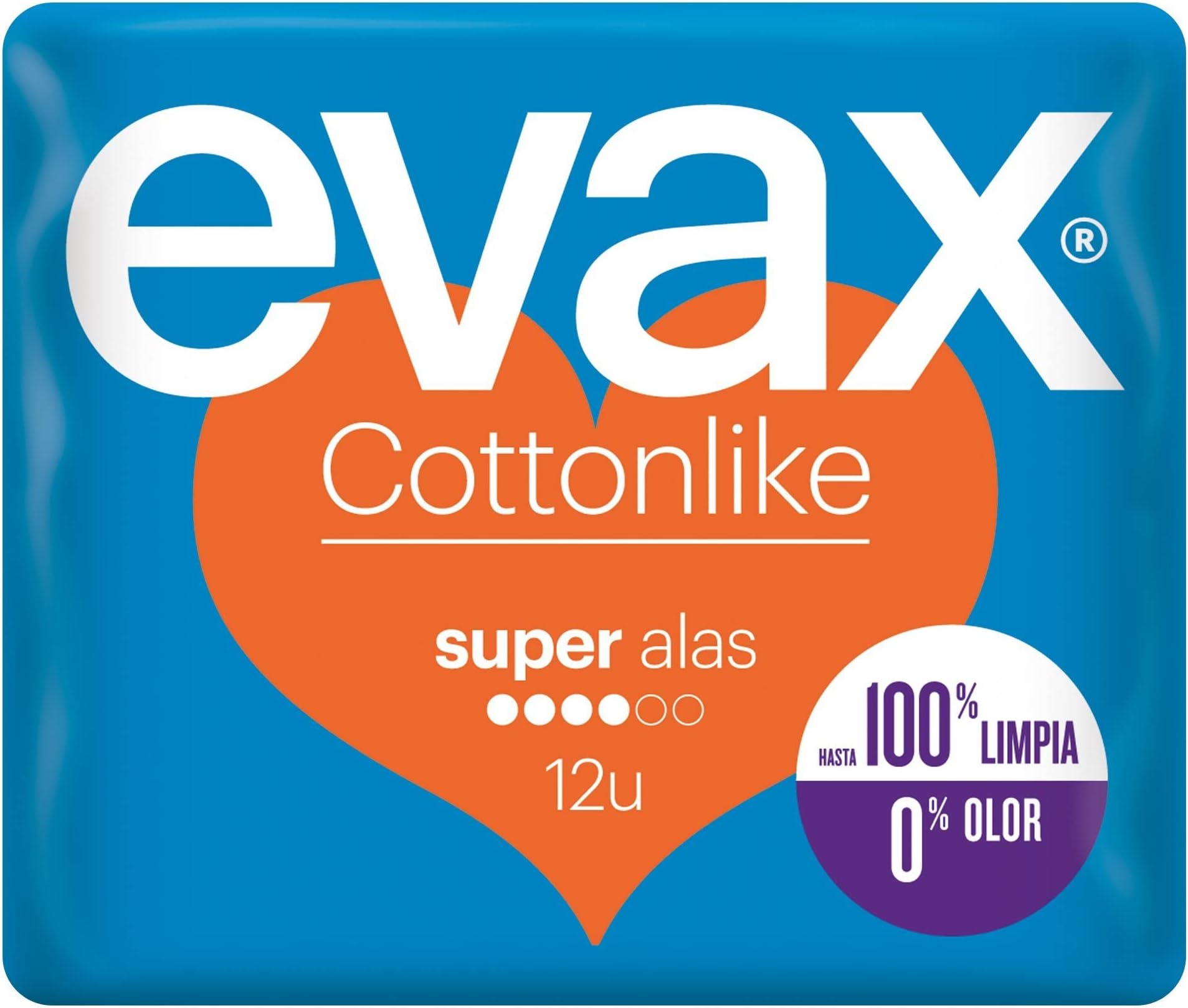 Evax Cottonlike Wing Pads, Super, 12 Units, Savings Format, Up to 100% Clean and 0% Odor