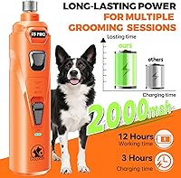 Vista 8 de Whisper - Molinillo de uñas silencioso para perros con 4 luces LED, seguro y sin estrés para perros sensibles de todas las razas y tamaños, 3 brocas