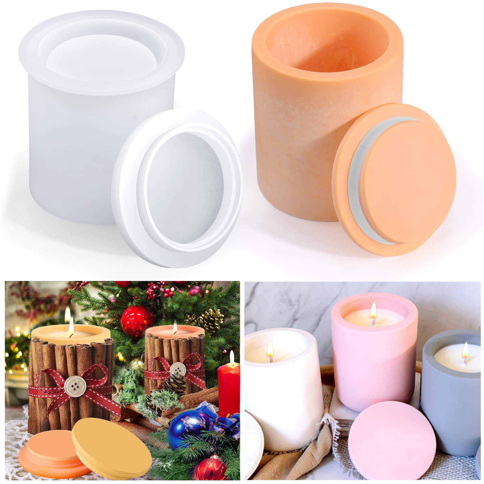 Buy BABORUI Candle Jar Molds, Silicone Concrete Molds for Candle Holder