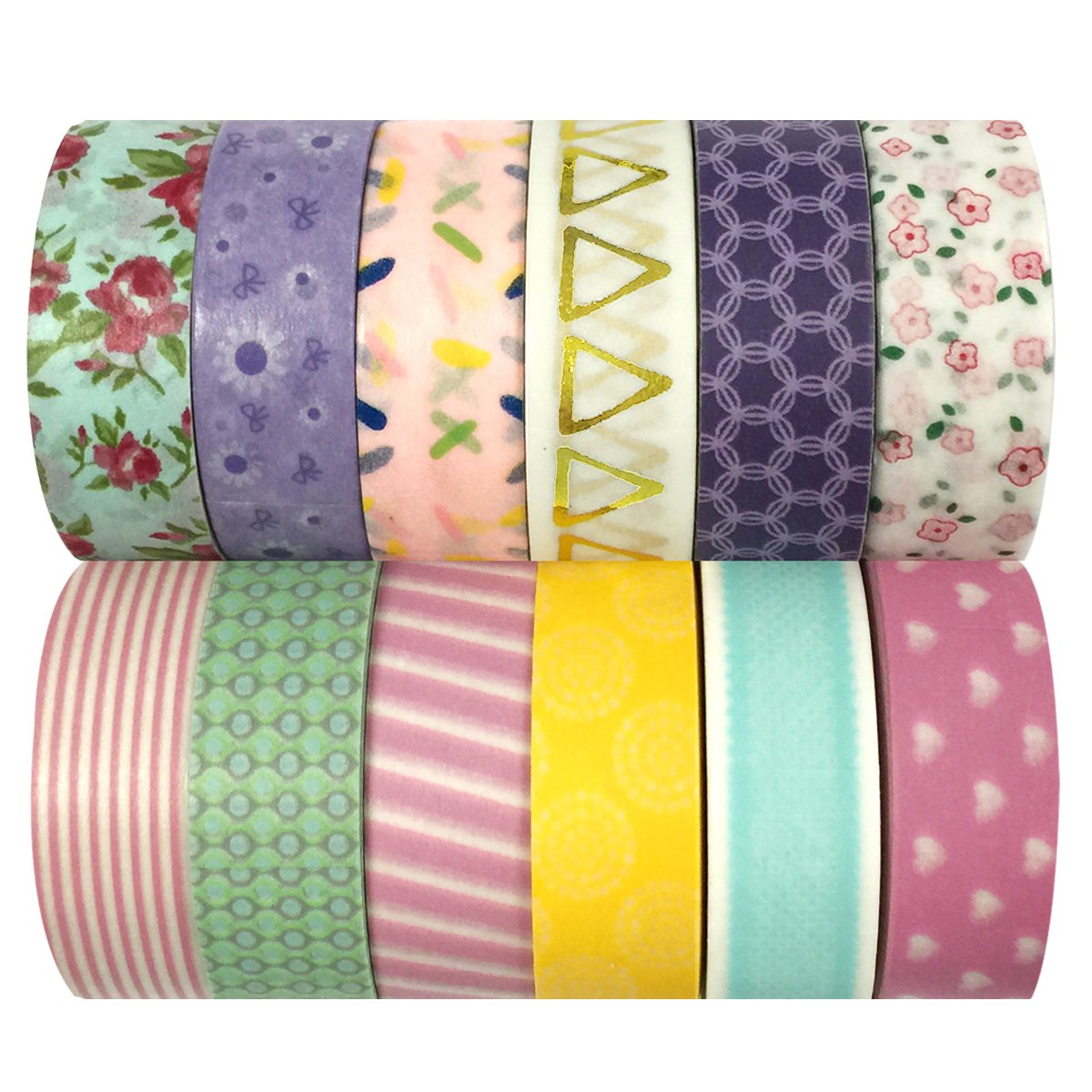 allydrew Washi Tapes Decorative Masking Tapes, Set of 12 - Spring Boutique (ADSET18)