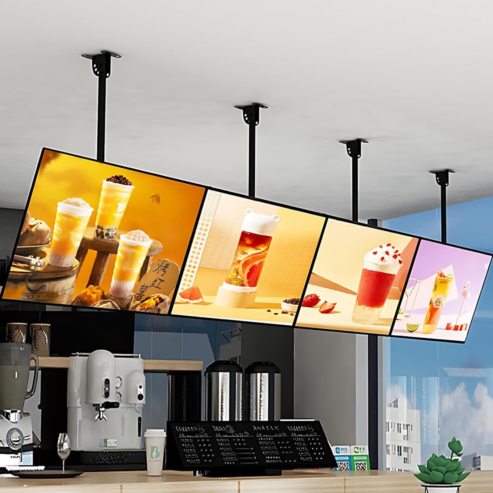 Ekran reklamowy LED, montowana na ścianie, tablica menu 3D z ramą ze stopu aluminium, do restauracji i kawiarni, 60 x 90 cm, zestaw 2 szt