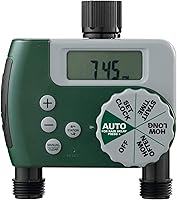 Orbit 58910 2-Outlet Programmable Digital Hose Timer - Easy Watering Schedule, Rain Delay, Water-Saving Garden Automation