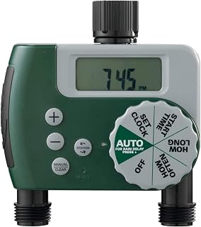 Orbit 58910 2-Outlet Programmable Digital Hose Timer - Easy Watering Schedule, Rain Delay, Water-Saving Garden Automation