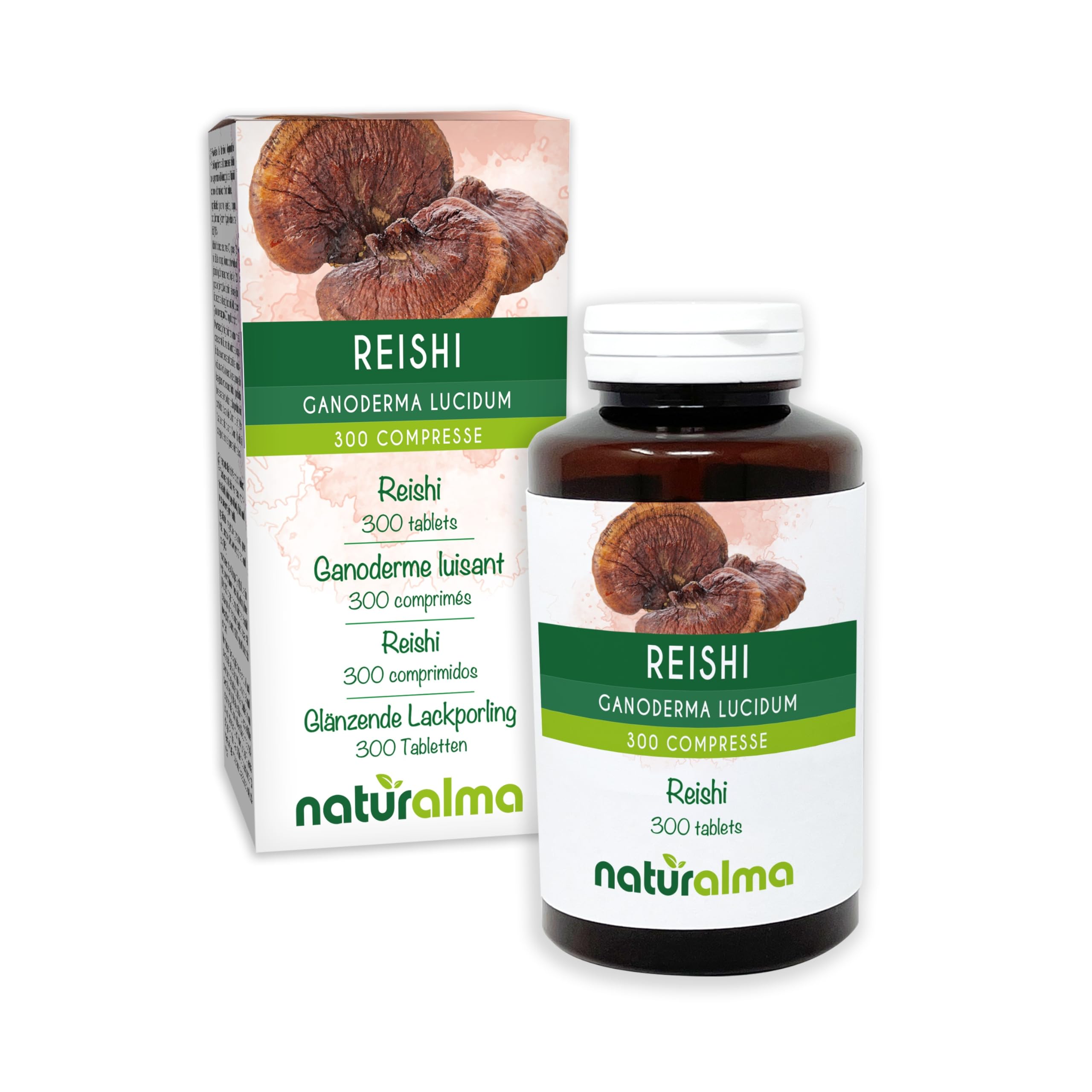 Reishi (Ganoderma lucidum) fungo Naturalma - 150 g - 300 compresse - Integratore alimentare - Naturale e Vegano