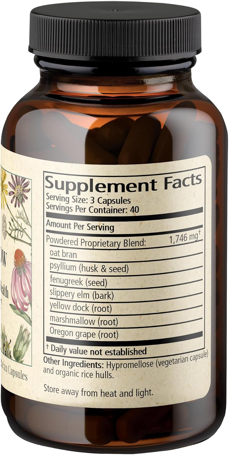 Wise Woman Herbals – Fiber Flow Capsules 120 Count – Supports Healthy Digestive Function, Gut Health, Bowel Health and Regularity