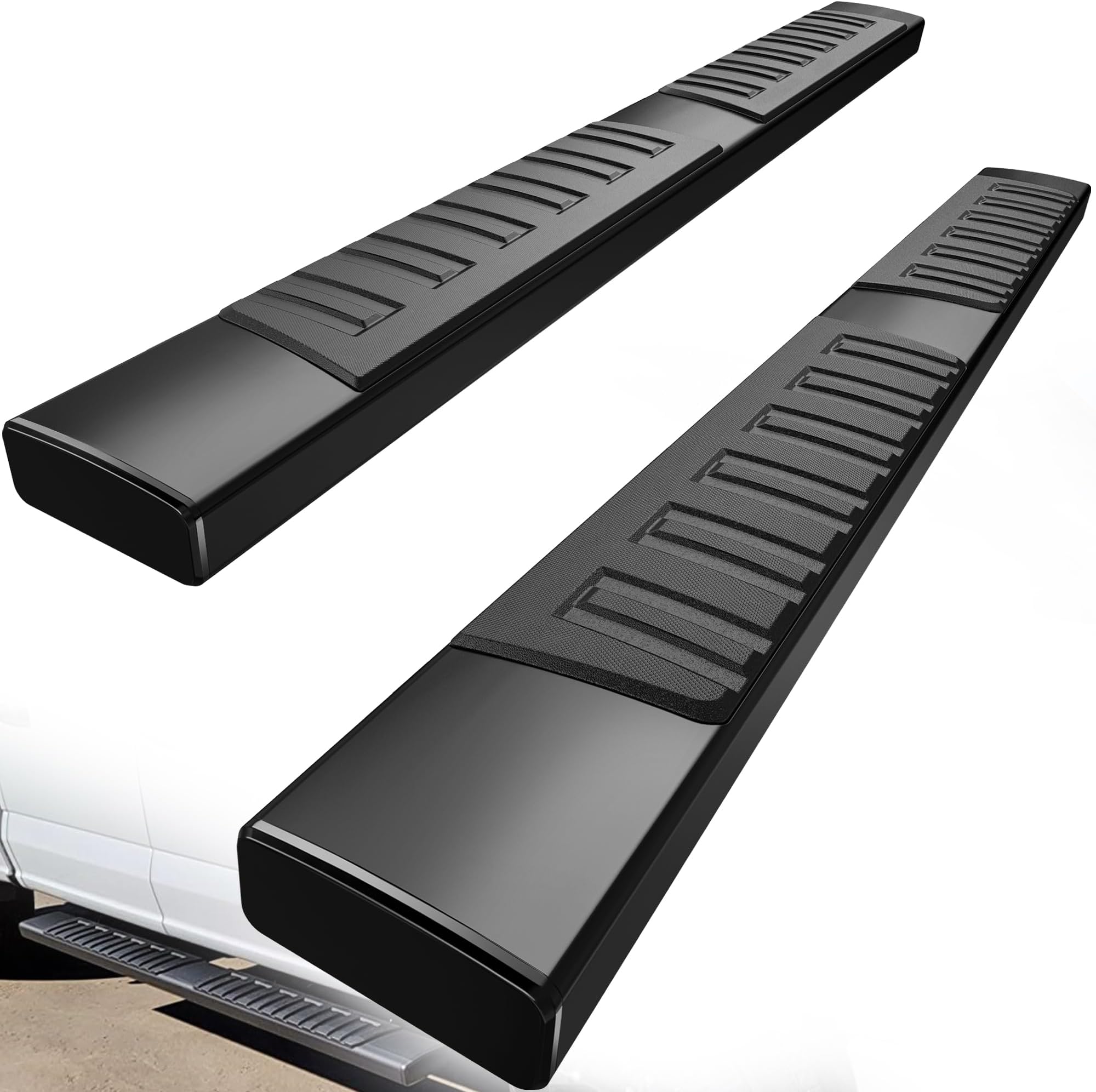 YITAMOTOR 6 inch Running Boards Compatible with 2015-2026 Ford F-150 SuperCrew Cab Pickup 4-Door & 2017-2026 Ford F-250 F-350 Super Duty Crew Cab Black Textured Aluminum Side Steps Nerf Bars