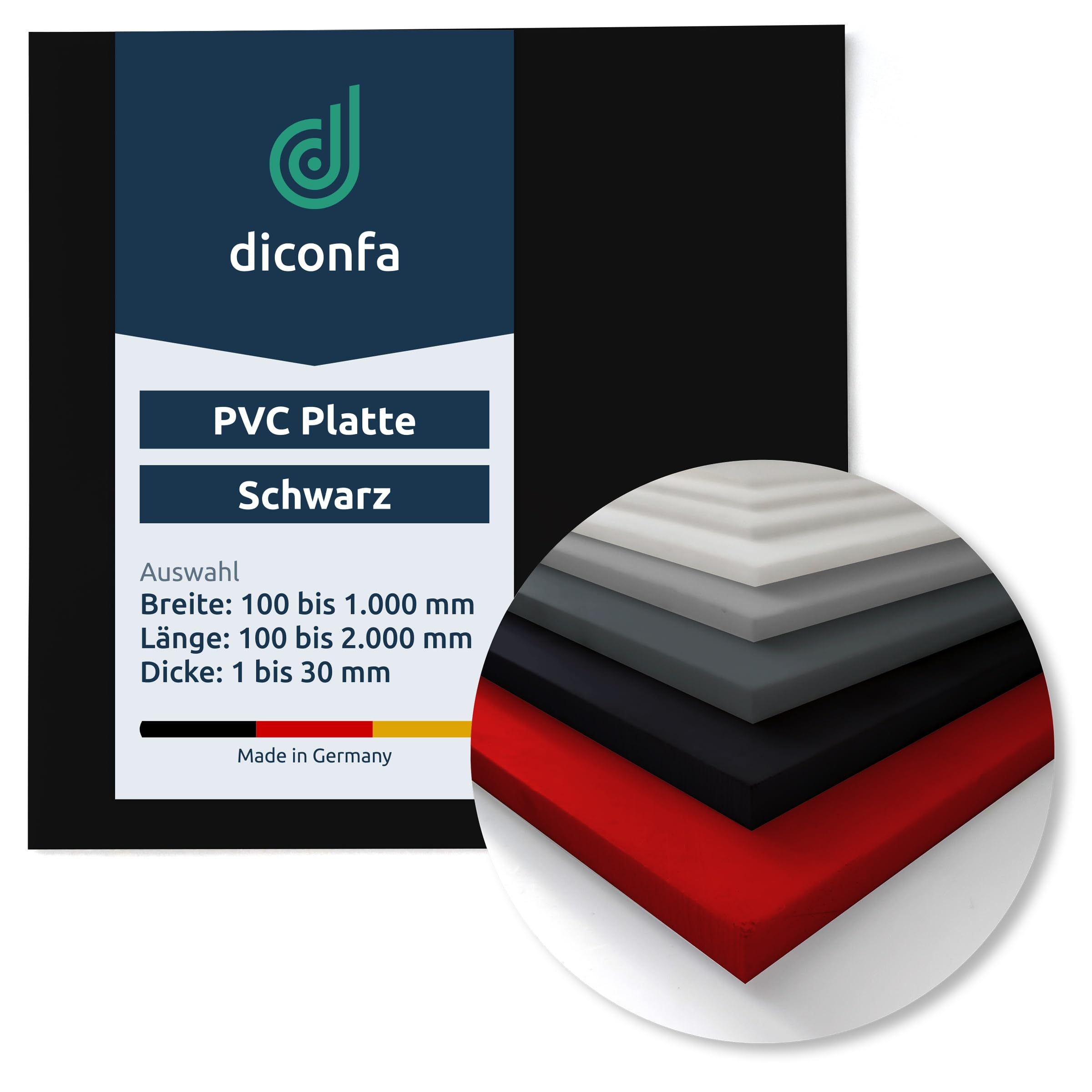 Diconfa Tapis En Silicone Plaque En Silicone SUR MESURE - ÉPAISSEUR 0,5mm à 10mm - LARGEUR